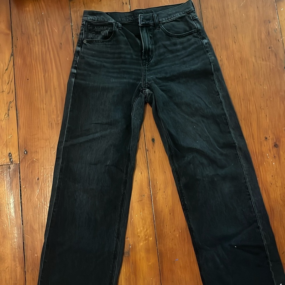 American Eagle strigid wide leg, low rise black jeans